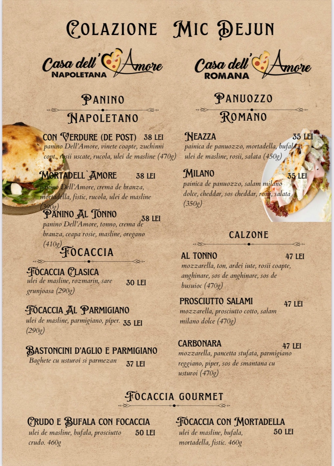 Mic dejun • Panino/Panuozzo